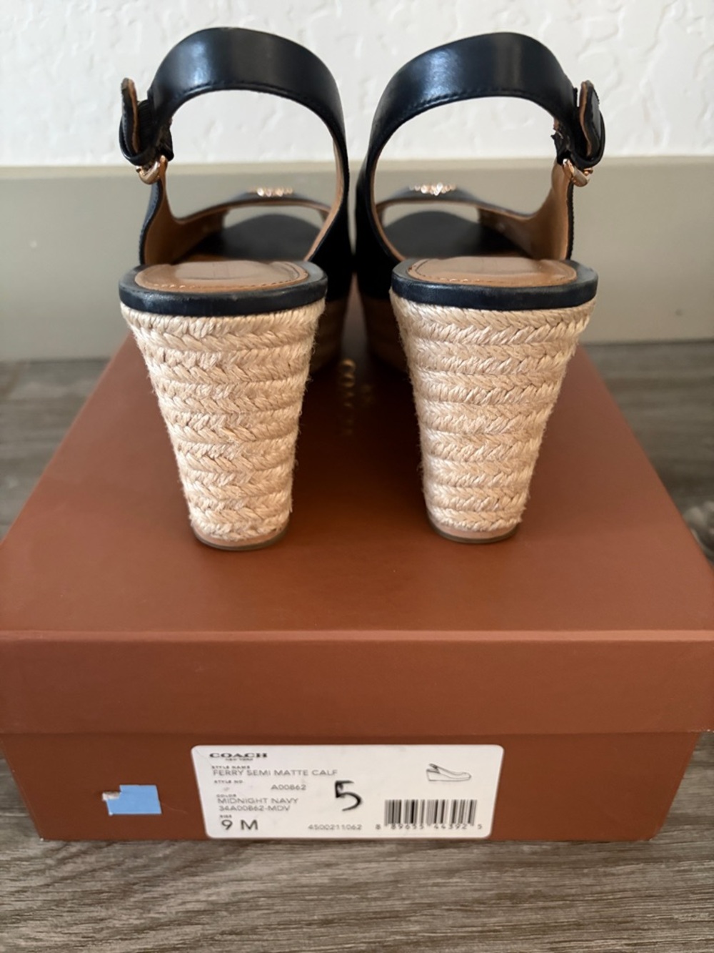 Coach Navy Wedges - Picture 6 of 6
